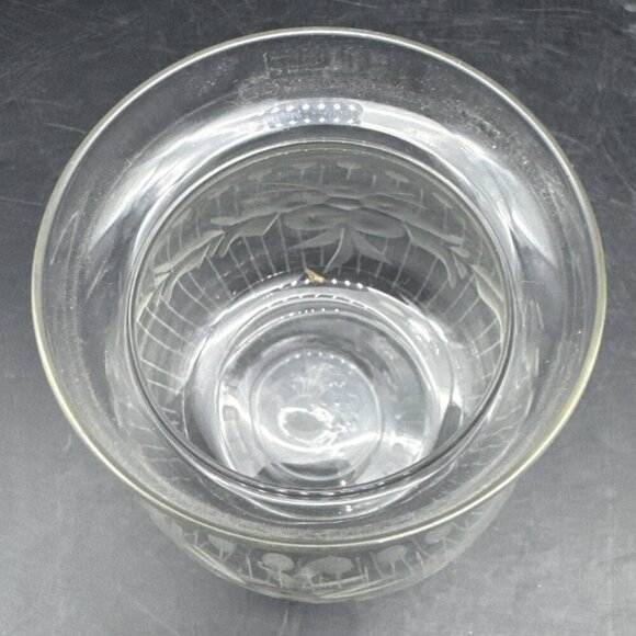 VTG Etched Glass Crystal Preserve Marmalade Jam Honey Jar Lidded Pot Retro 4” - Picture 3 of 8